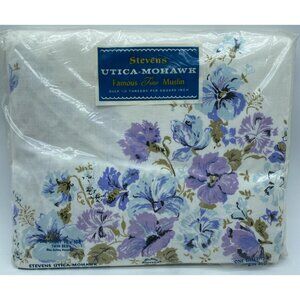Stevens Utica Mohawk Twin Flat Sheet Queen Marie Pattern Floral Cotton USA Made